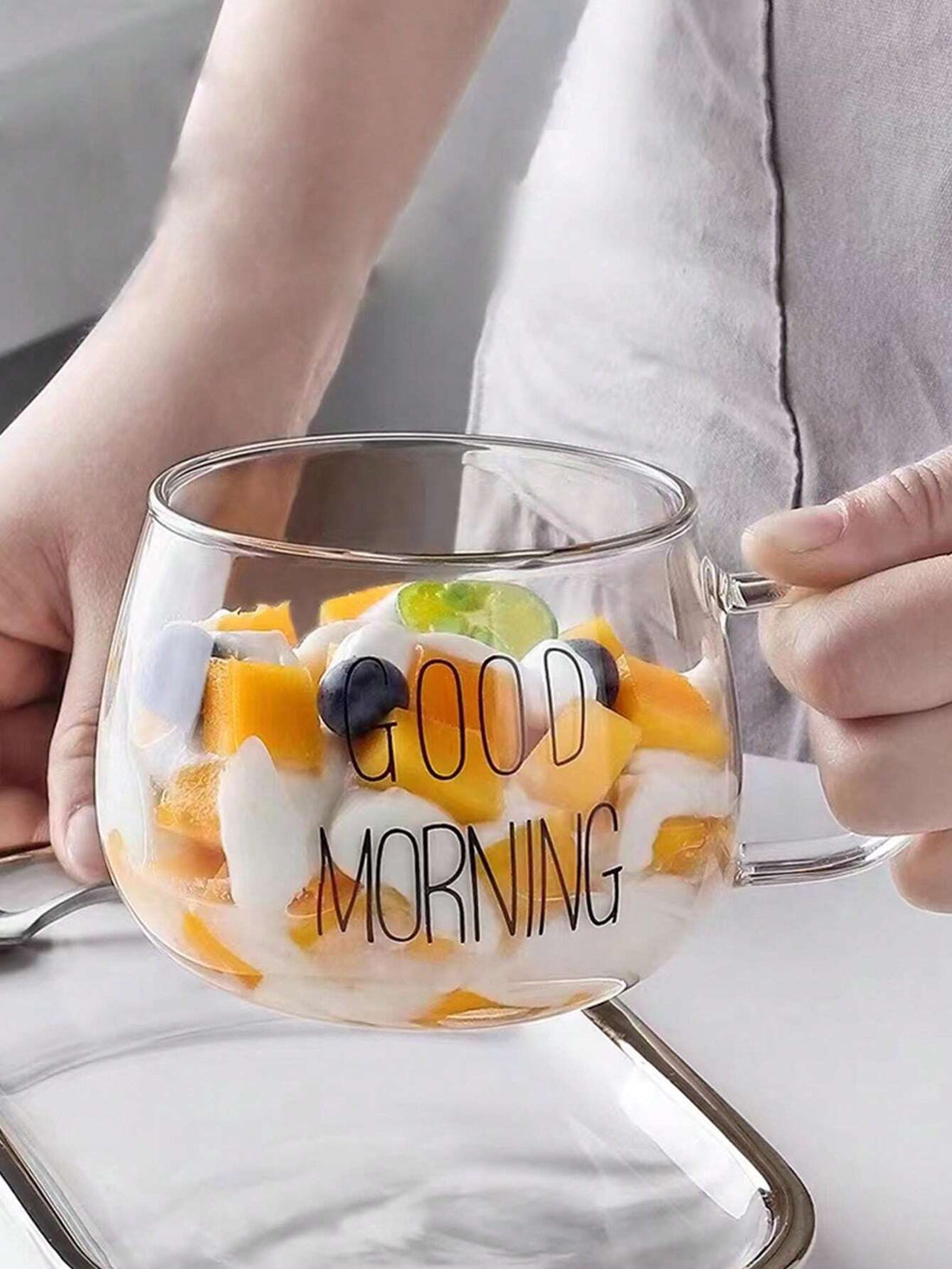 Transparent Juice Cup Breakfast Cup Alphabet Oatmeal Cup Coffee Cup Couple Glass 1Pc