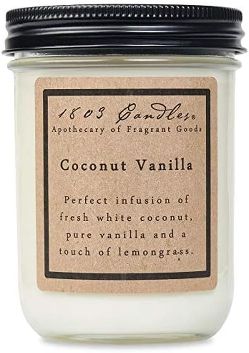 1803 Candles - 14 Oz. Jar Soy Candles - (Coconut Vanilla)