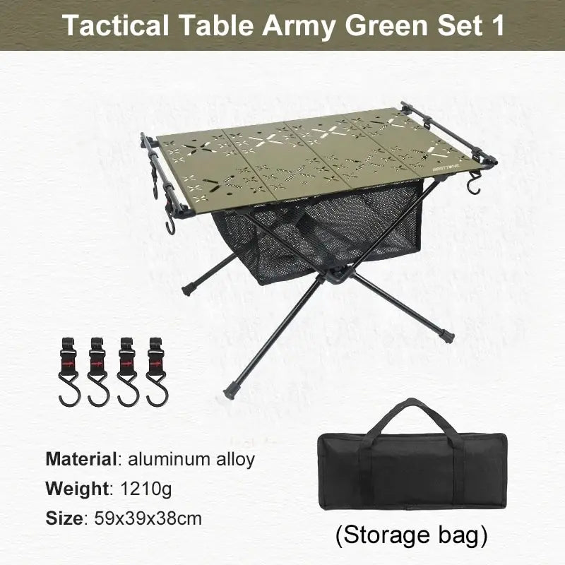 WESTTUNE Camping Folding Table Portable Aluminum Alloy Lightweight Table with Accessories Multifunctional Outdoor Table