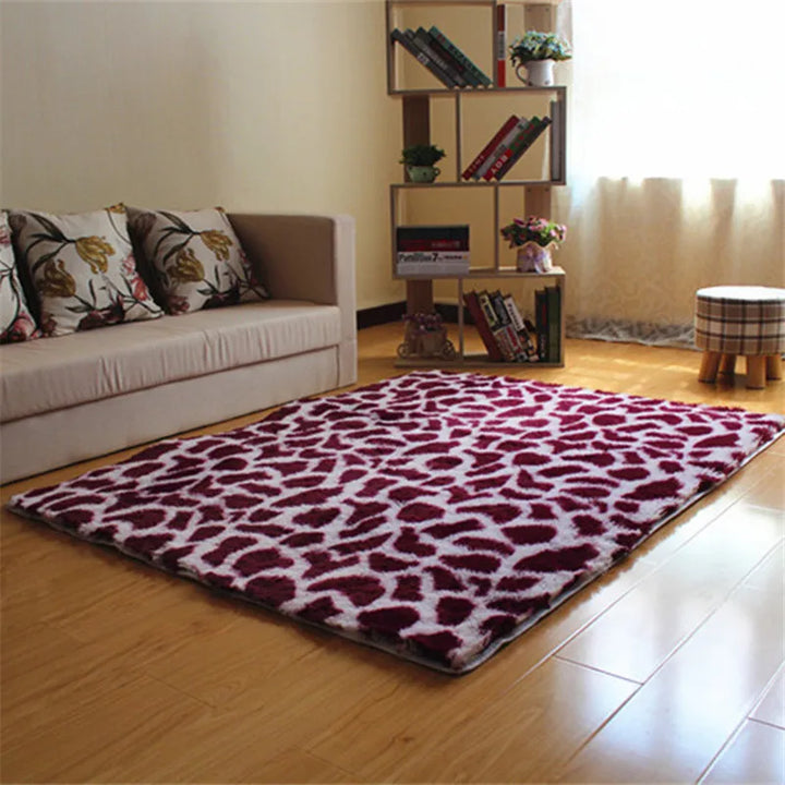 Fluffy Soft Carpet Rugs Bedside Area Rugs Shaggy Long Hair Rugs Carpets Leopard Printed Doormat Kitchen Hallway Bath Mat