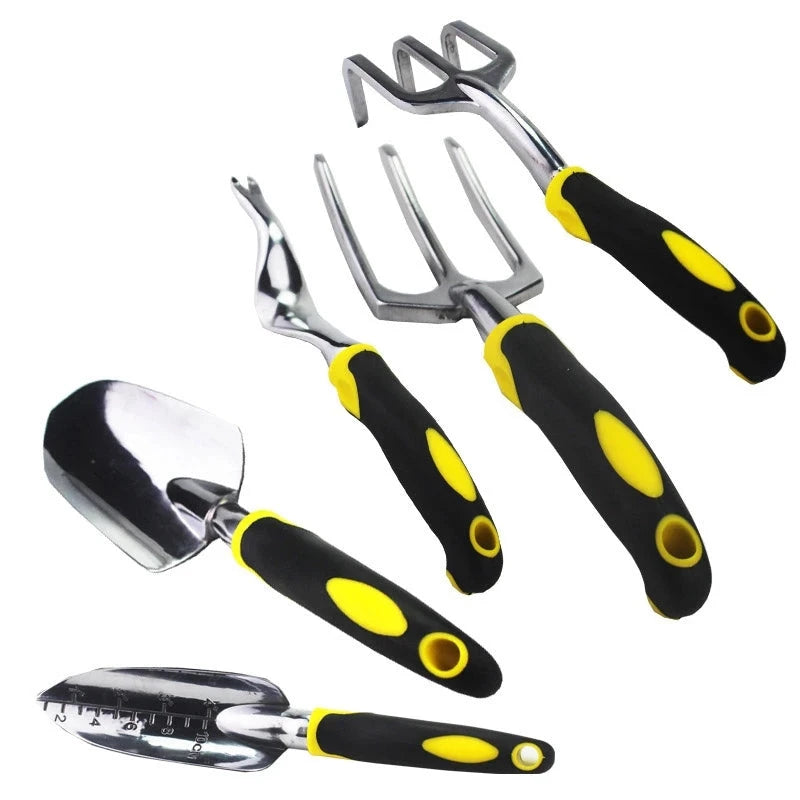 Garden Tool Heavy Duty Aluminum Gardening Hand Tools Kits, Non-Slip Rubber Grip Gardening Tools for Women Man Yellow