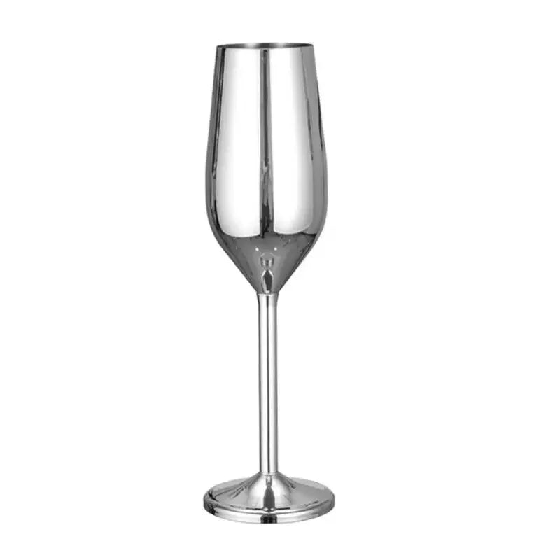 Shatterproof Stainless Champagne Glasses Brushed Gold Wedding Toasting Champagne Flutes Drink Cup Party Marriage Wine