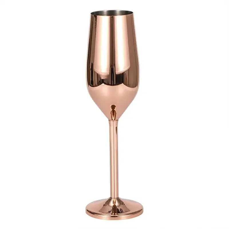 Shatterproof Stainless Champagne Glasses Brushed Gold Wedding Toasting Champagne Flutes Drink Cup Party Marriage Wine