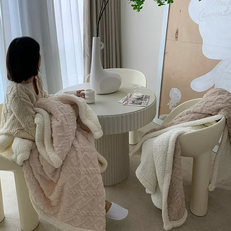 New Super Warm Blanket Luxury Thick Blankets for Beds Coral Fleece Blankets and Throws Winter