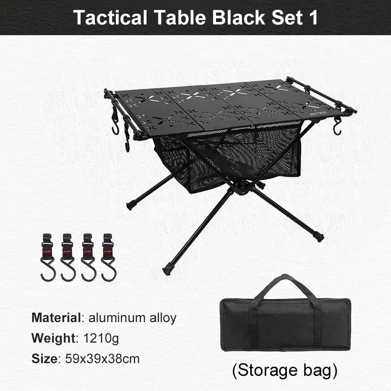 WESTTUNE Camping Folding Table Portable Aluminum Alloy Lightweight Table with Accessories Multifunctional Outdoor Table