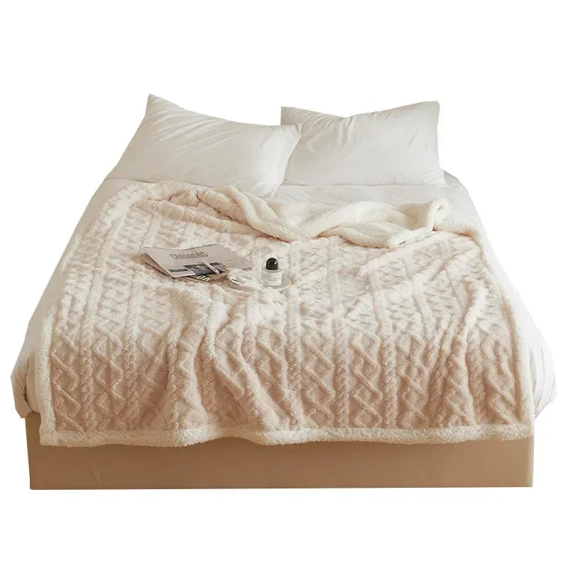 New Super Warm Blanket Luxury Thick Blankets for Beds Coral Fleece Blankets and Throws Winter