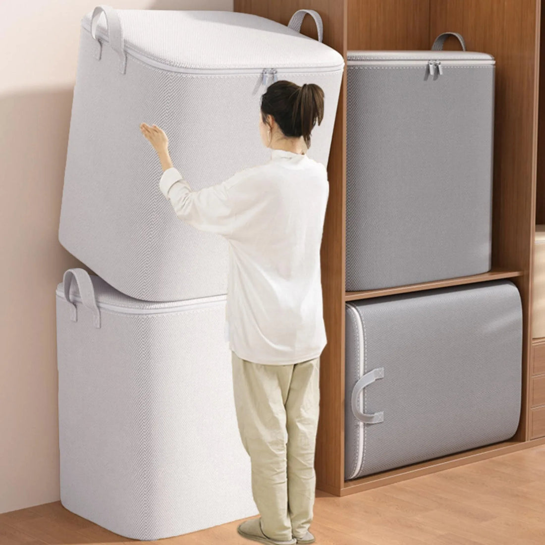 Home Storage Closet Organizers and Storage Box Storage Cubes with Lids Storage for Pillows and Blankets Room Storage for Clothes